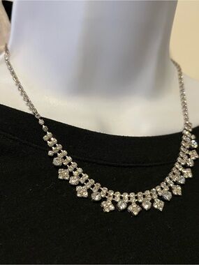 Claire’s Crystal Drop Silver-Tone Necklace